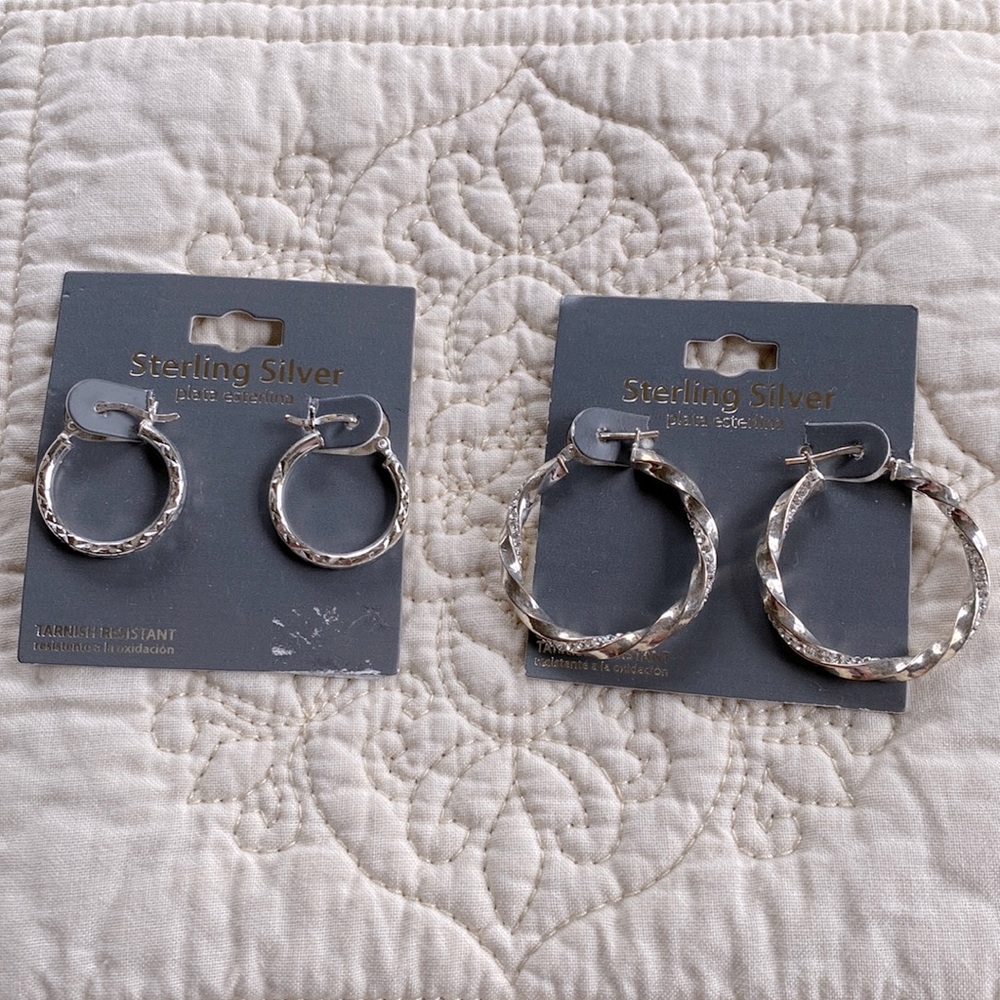 Sterling silver hollow earrings